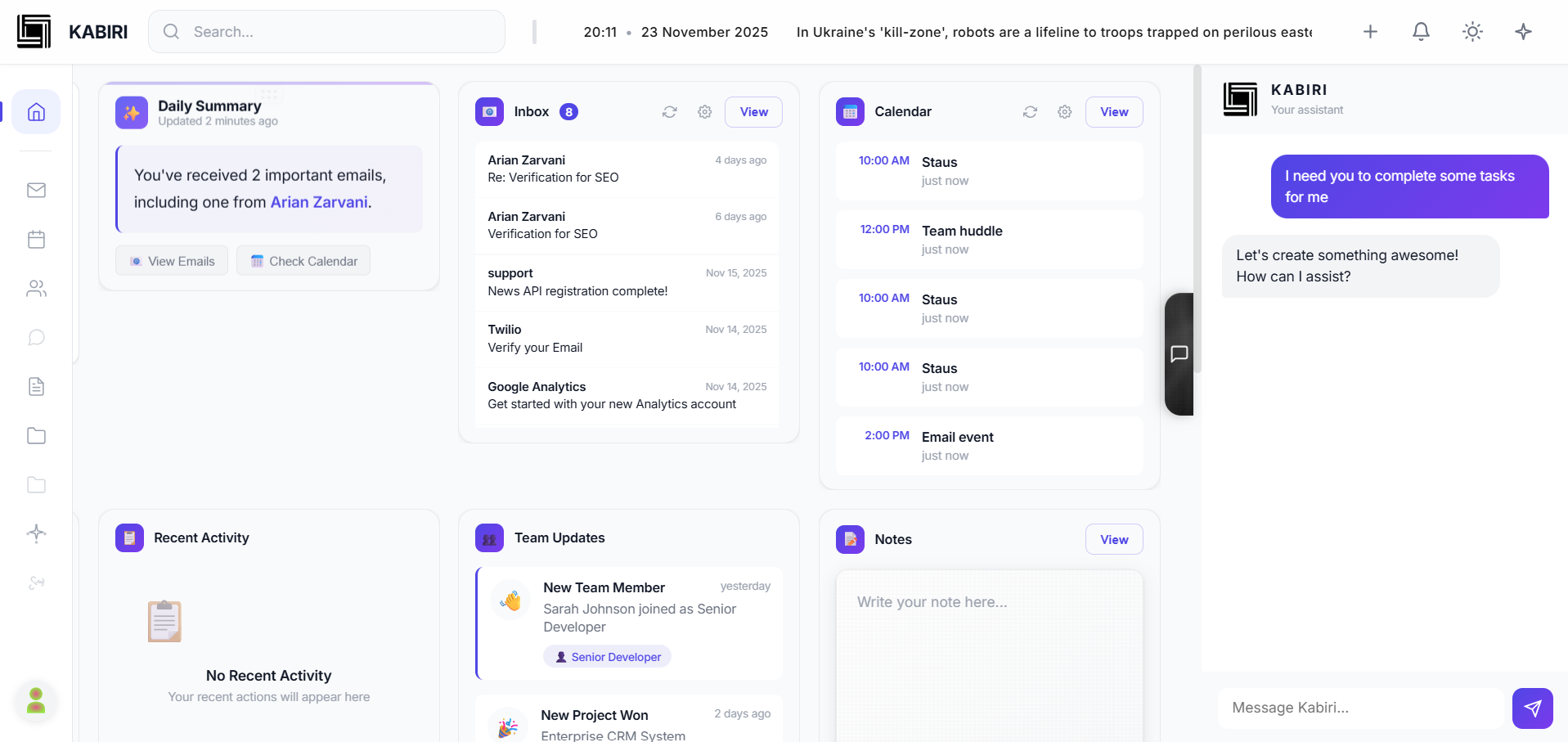 Kabiri Dashboard Preview